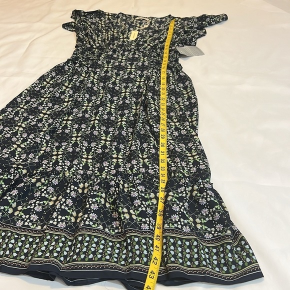 Max Studio Floral Flutter Sleeve Ruffle Midi Dress Size Medium - Picture 11 of 11
